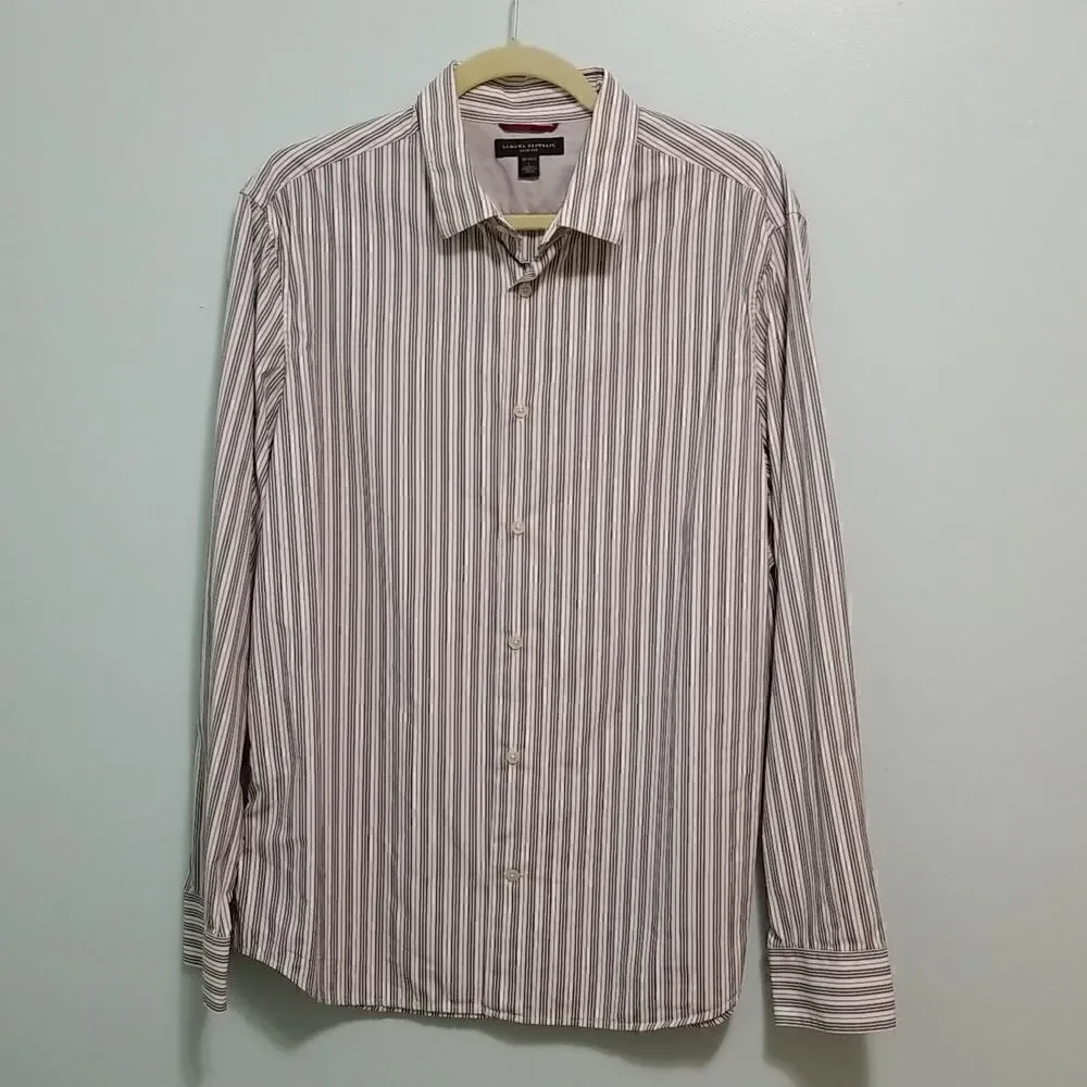 Banana Republic, slim fit grey/red/white button down. Size L ( 16-16.5).